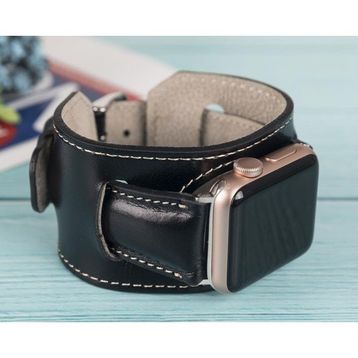 Plm Cuff RST1 Siyah 42-44-45 mm Apple Watch Uyumlu Deri Kordon