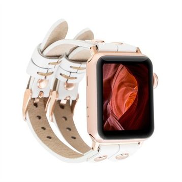 Plm Ely Double Tour F3 Beyaz Apple Watch Uyumlu Deri Kordon