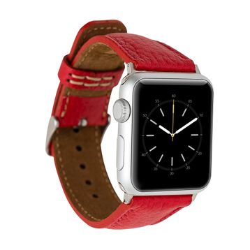 Plm ERC2 Kırmızı 38-40-41 mm Apple Watch Uyumlu Deri Kordon