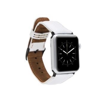 Plm F3 Beyaz 42-44-45 mm Apple Watch Uyumlu Deri Kordon