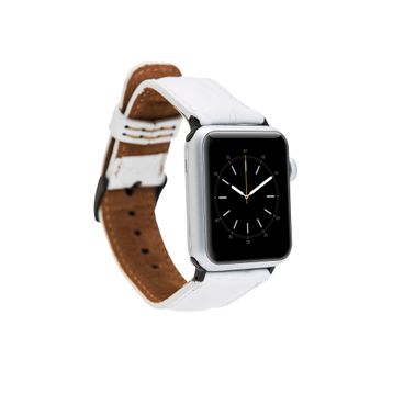 Plm F3 Beyaz 42-44-45 mm Apple Watch Uyumlu Deri Kordon