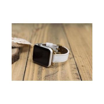 Plm Ferro F3 Beyaz 38-40-41 mm Apple Watch Uyumlu Deri Kordon