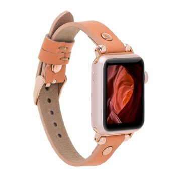 Plm Ferro RT-NU3 Pembe 42-44-45 mm Apple Watch Uyumlu Deri Kordon