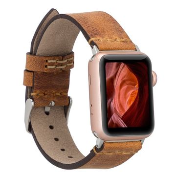 Plm G19-BA7 Taba 38-40-41 mm Apple Watch Uyumlu Deri Kordon