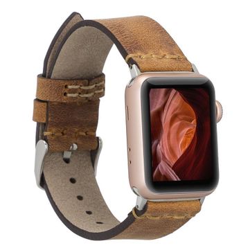Plm G19-BA7 Taba 38-40-41 mm Apple Watch Uyumlu Deri Kordon