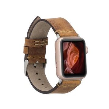 Plm G19-BA7 Taba 38-40-41 mm Apple Watch Uyumlu Deri Kordon