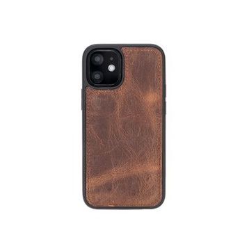 Plm G2 Kahve Apple İphone 12 Mini Uyumlu Deri Arka Kapak