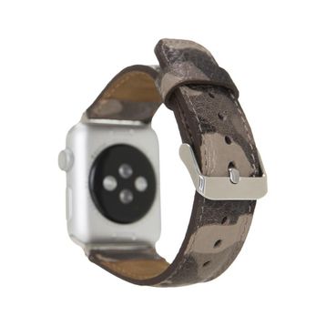 Plm Kamuflaj Bej 42-44-45 mm Apple Watch Uyumlu Deri Kordon
