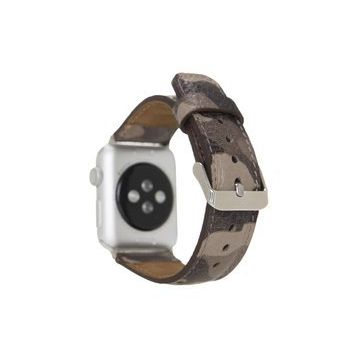 Plm Kamuflaj Bej 42-44-45 mm Apple Watch Uyumlu Deri Kordon