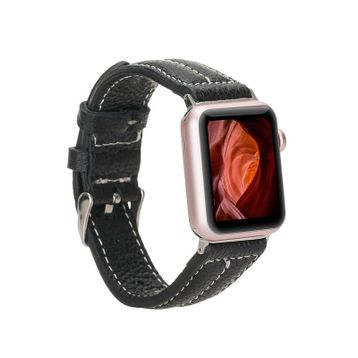 Plm NM3-AS1 Siyah 42-44-45 mm Apple Watch Uyumlu Deri Kordon
