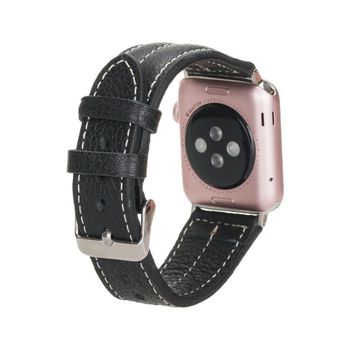 Plm NM3-AS1 Siyah 42-44-45 mm Apple Watch Uyumlu Deri Kordon