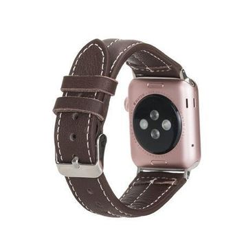 Plm NM3-AS3 Kahve 42-44-45 mm Apple Watch Uyumlu Deri Kordon