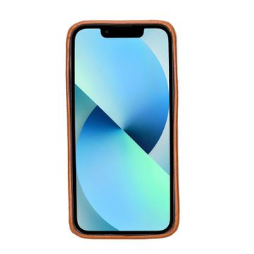 Plm Rock RST2EF Taba Apple iPhone 13 Uyumlu Deri Arka Kapak