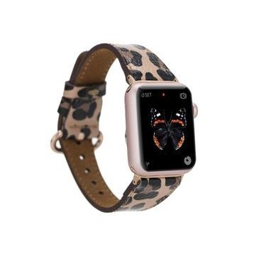 Plm Roma Leopar 38-40-41 mm Apple Watch Uyumlu Deri Kordon