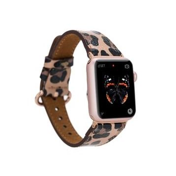 Plm Roma Leopar 38-40-41 mm Apple Watch Uyumlu Deri Kordon