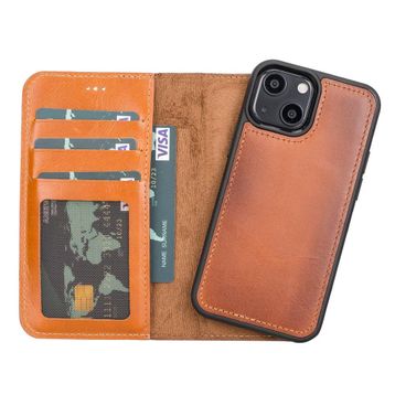 Plm RST2EF Apple iPhone 13 Mini Uyumlu Taba Deri Cüzdanlı Kılıf