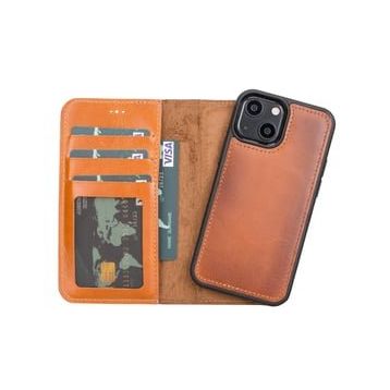 Plm RST2EF Apple iPhone 13 Mini Uyumlu Taba Deri Cüzdanlı Kılıf