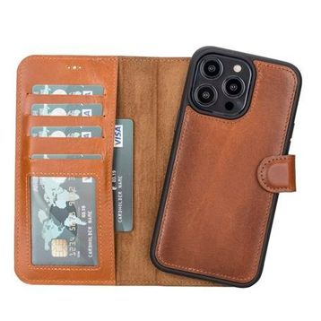 Plm RST2EF Apple iPhone 14 Pro Max Uyumlu Deri Cüzdanlı Kılıf