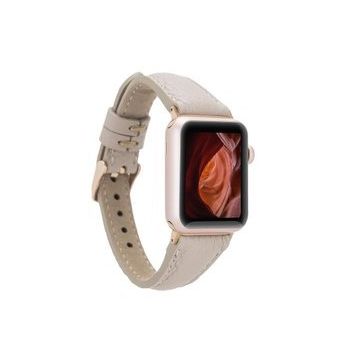 Plm Slim ERC3 Bej 38-40-41 mm Apple Watch Uyumlu Deri Kordon