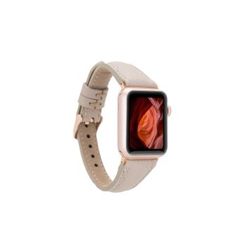 Plm Slim ERC3 Bej 38-40-41 mm Apple Watch Uyumlu Deri Kordon