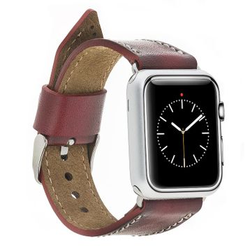 Plm SM25 Bordo 42-44-45 mm Apple Watch Uyumlu Deri Kordon