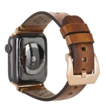 Plm Vigo RST2EF Taba 42-44-45 mm Apple Watch Uyumlu Deri Kordon