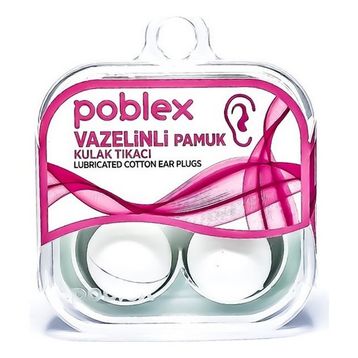 Poblex Vazelinli Pamuk Kulak Koruyucu Tıpası 2'li Kulak Tıkacı