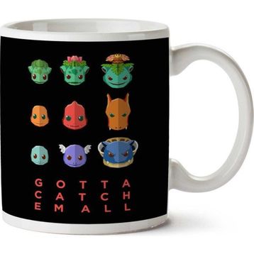 Pokemon Gotta Catch Em All Flat Face Baskılı Kupa