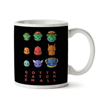 Pokemon Gotta Catch Em All Flat Face Baskılı Kupa