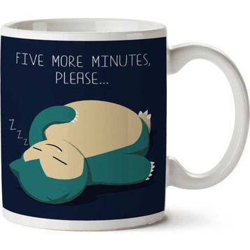 Pokemon Snorlax Five More Minutes Please Baskılı Kupa