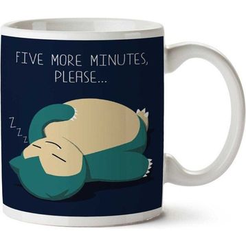 Pokemon Snorlax Five More Minutes Please Baskılı Kupa