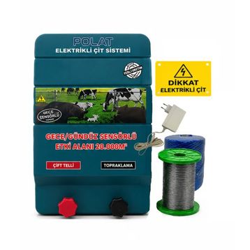 Polat Eko 220V 1000 mt 10-15 Dönüm Adaptörlü Elektrikli Çit