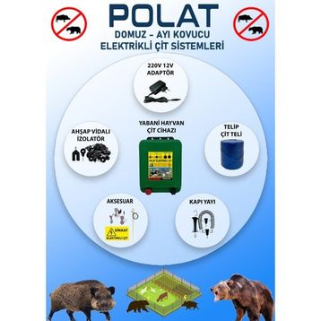Polat Eko 220V 1000 mt 10-15 Dönüm Adaptörlü Elektrikli Çit