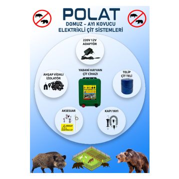 Polat Eko 220V 500 mt 5-10 Dönüm Adaptörlü Elektrikli Çit