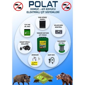 Polat Pro 1000 mt 10-15 Dönüm Güneş Panelli Elektrikli Çit