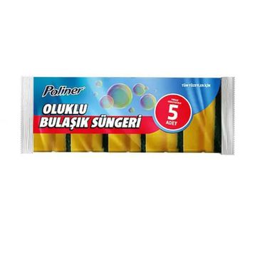 Poliner 5'li Oluklu Bulaşık Süngeri