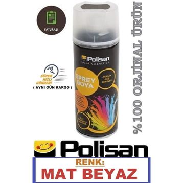Polisan 400 ml Mat Beyaz Akrilik Sprey Boya