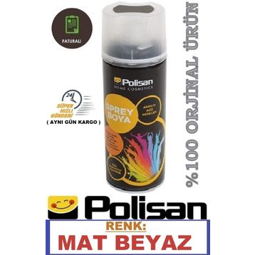 Polisan 400 ml Mat Beyaz Akrilik Sprey Boya