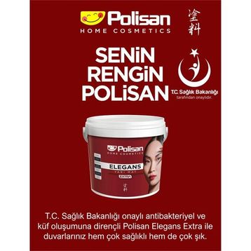 Polisan Antibakteriyel Elegans Extra 15 Lt / 20 kg Lületaşı Renk İç Cephe Boyası