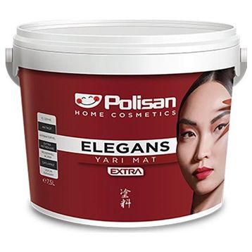 Polisan Elegans Extra Yarı Mat Antibakteriyel Tüm Renkler 7,5 lt - 10 kg Cİ-7115 / Osmanlı Kırmızısı İç Cephe Duvar Boyası