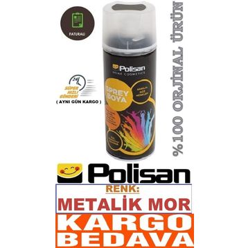 Polisan Mor Metalik Sprey Boya