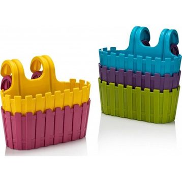 Polıwork 30 cm Renklı Akasya Balkon Saksı