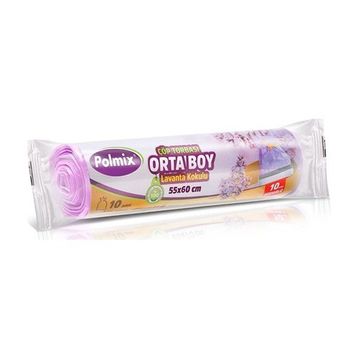 Polmix 55x60 cm Büzgülü Orta Boy Lavanta Kokulu Çöp Poşeti (6 adet)