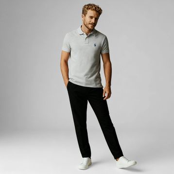 Polo Ralph Lauren 710675974076 Gri Polo Yaka Slim Fit Erkek Tişört