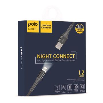 PoloSmart PSM25 Lightning Led Aydınlatmalı Şarj Data Kablosu