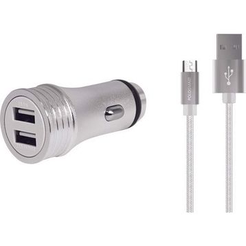 PoloSmart PSM45 50 cm 2'li Araç Şarjı Micro USB Android Şarj Kablosu