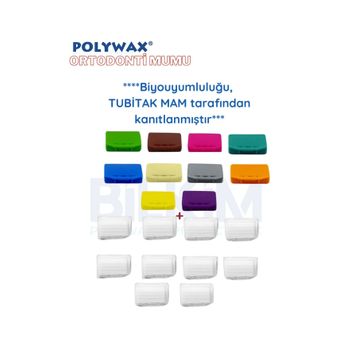POLYWAX 10 Karışık Kokulu + 10 Kokusuz 20 Adet Ortodonti Braket Diş Teli Mumu