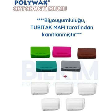 POLYWAX 5 Karışık Kokulu + 5 Kokusuz 10 Adet Ortodonti Braket Diş Teli Mumu