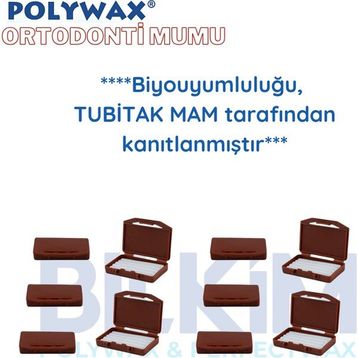 POLYWAX Ortodontik Wax 10 Adet Çikolata Aromalı Kokulu Ortodonti Braket Diş Teli Mumu