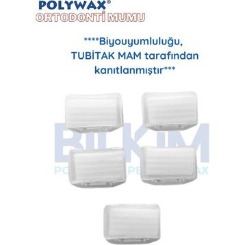 POLYWAX Ortodontik Wax 5 Adet Aromasız Kokusuz Ortodonti Braket Diş Teli Mumu